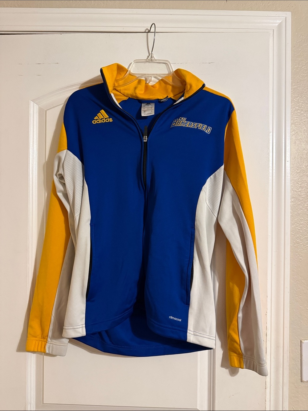 adidas Kids Blue, Yellow & White Athletic Puffer Jacket